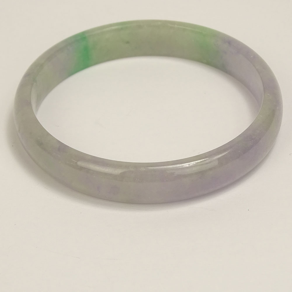 Chinese Lavender to Green Jadeite Bangle Bracelet.