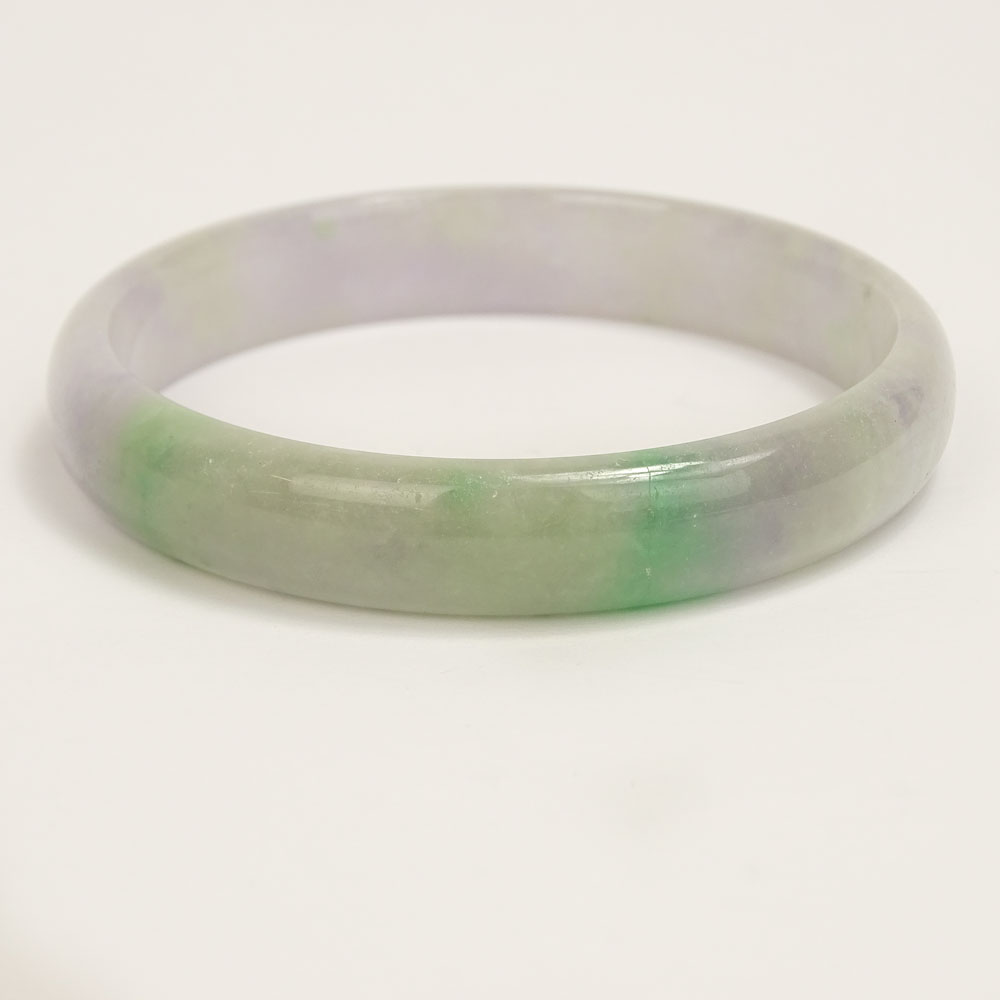 Chinese Lavender to Green Jadeite Bangle Bracelet.