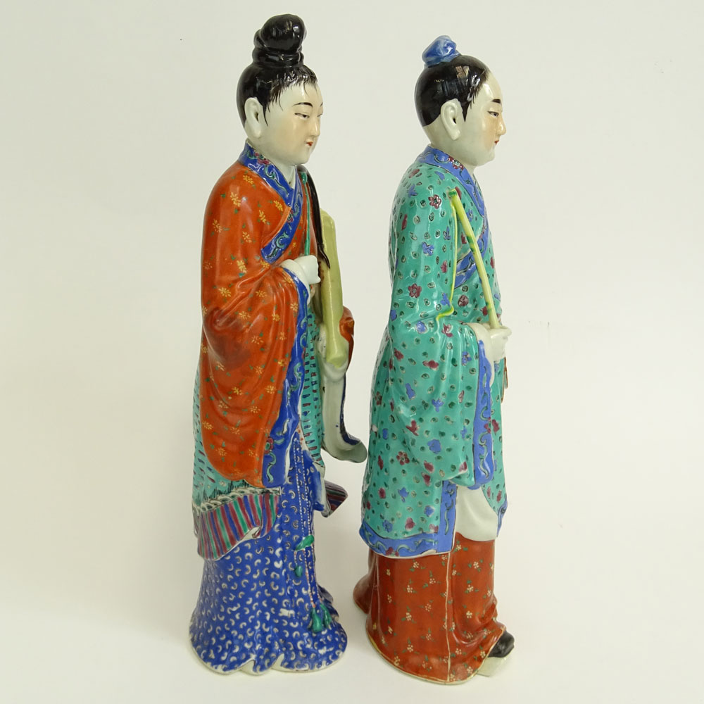 Two (2) Mid 20th Century Chinese Porcelain Figures Emperor and Empress.