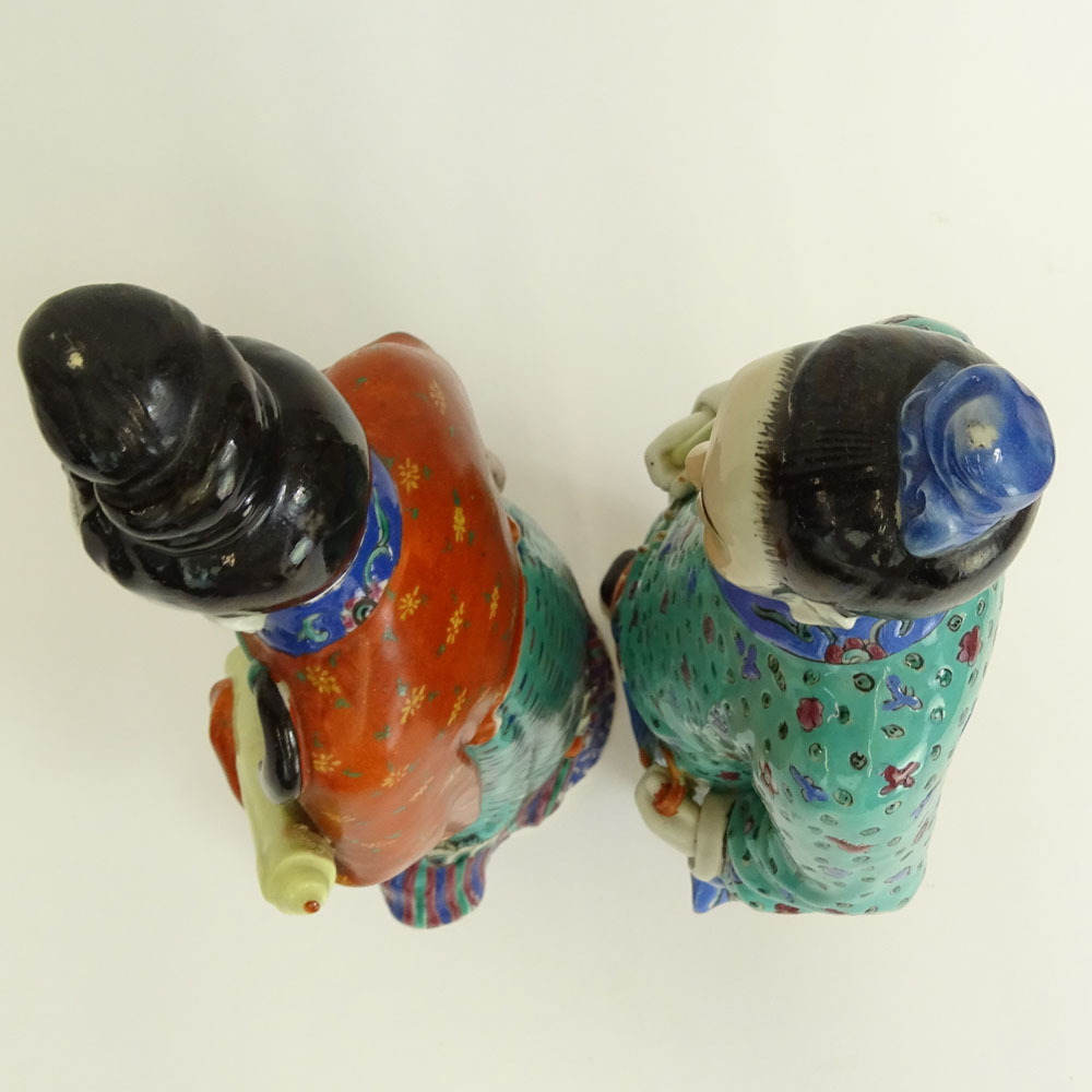 Two (2) Mid 20th Century Chinese Porcelain Figures Emperor and Empress.