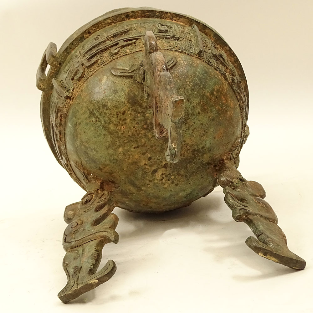 Antique Chinese Bronze Footed Censer.