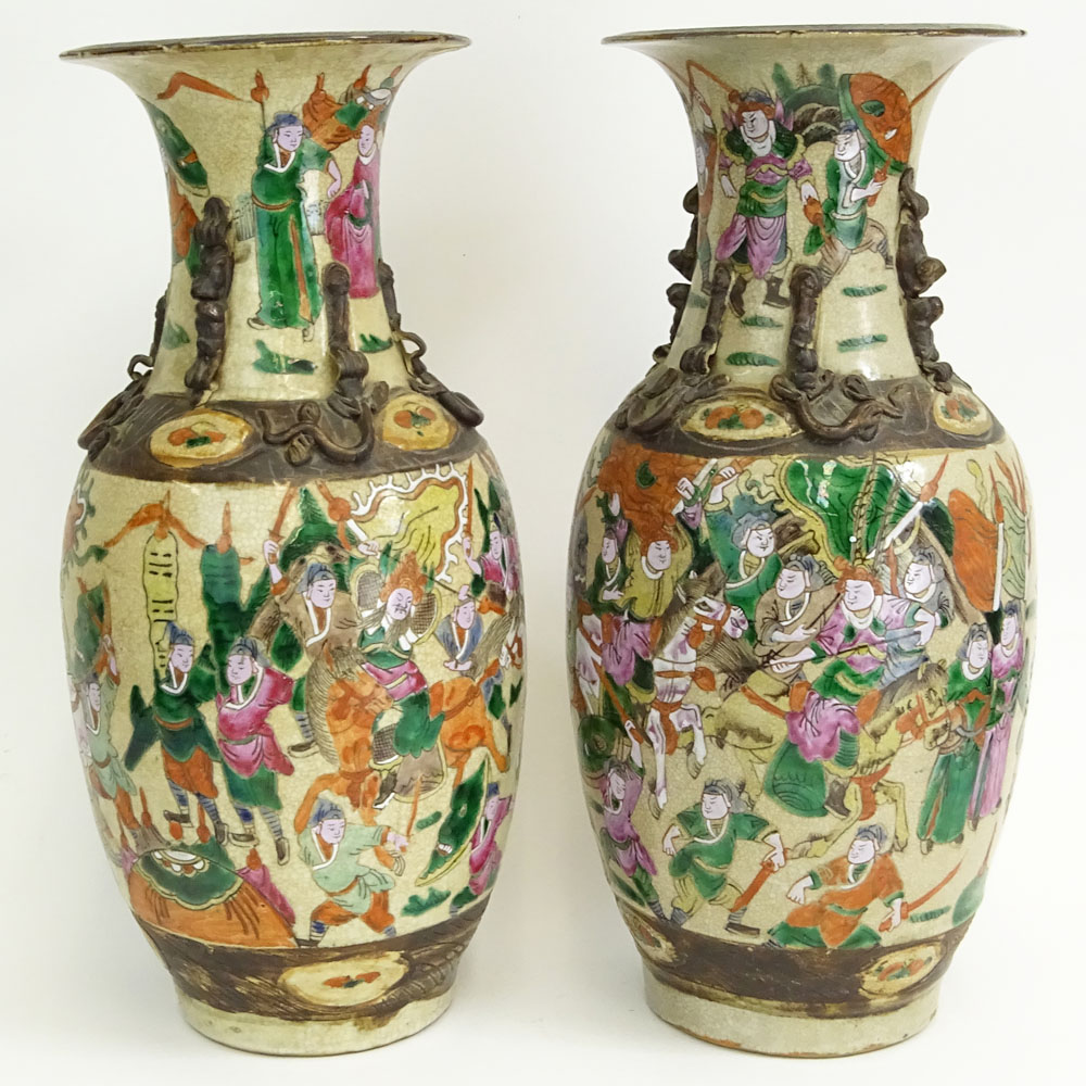 Pair of 20th Century Chinese Enameled Vases.