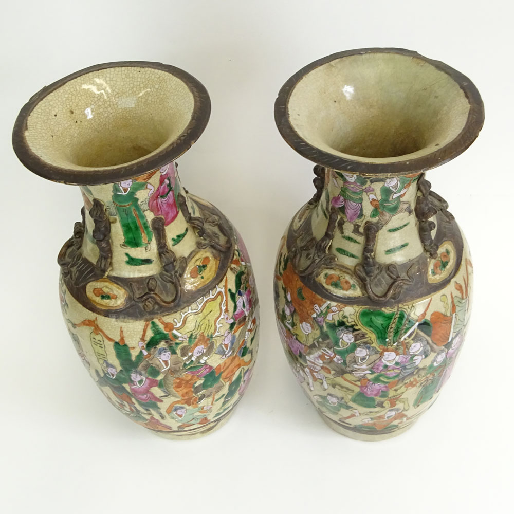 Pair of 20th Century Chinese Enameled Vases.