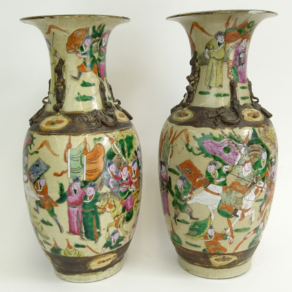 Pair of 20th Century Chinese Enameled Vases.