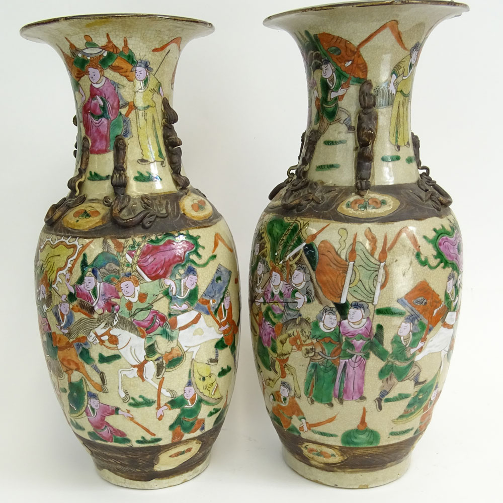 Pair of 20th Century Chinese Enameled Vases.