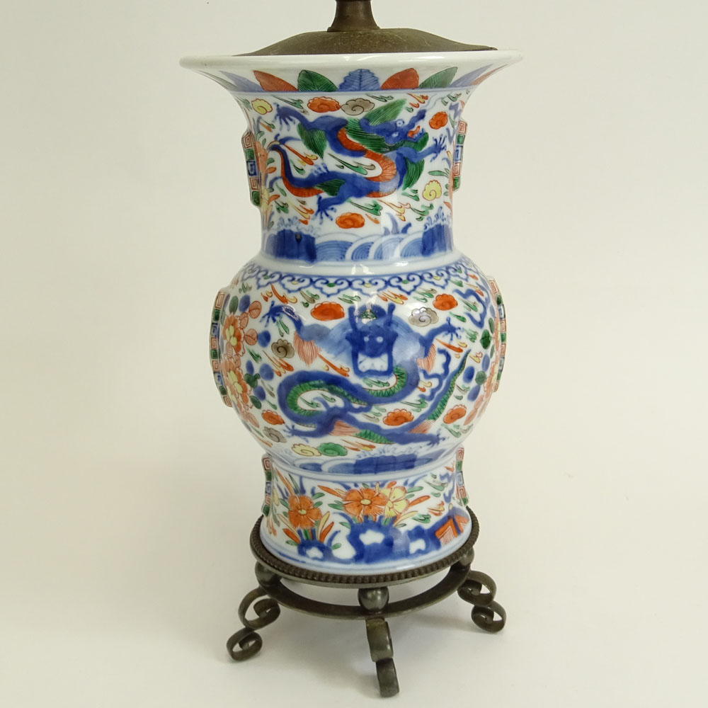 Antique Chinese Porcelain Vase, Now as a Lamp. 