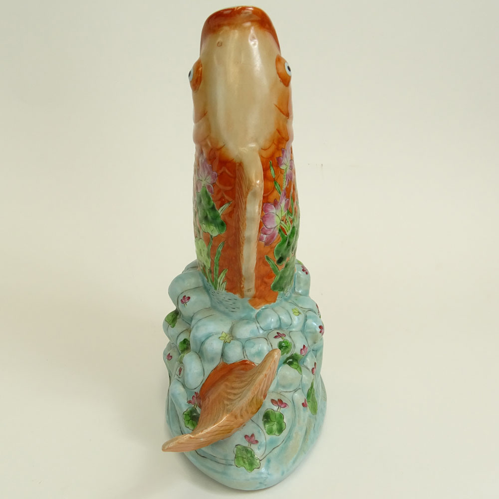 Vintage Chinese Porcelain Fish Vase.