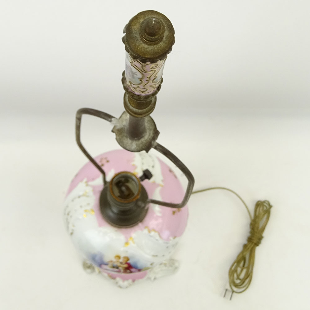 19/20th Century Sevres Porcelain Oil Lamp Now Electrified.