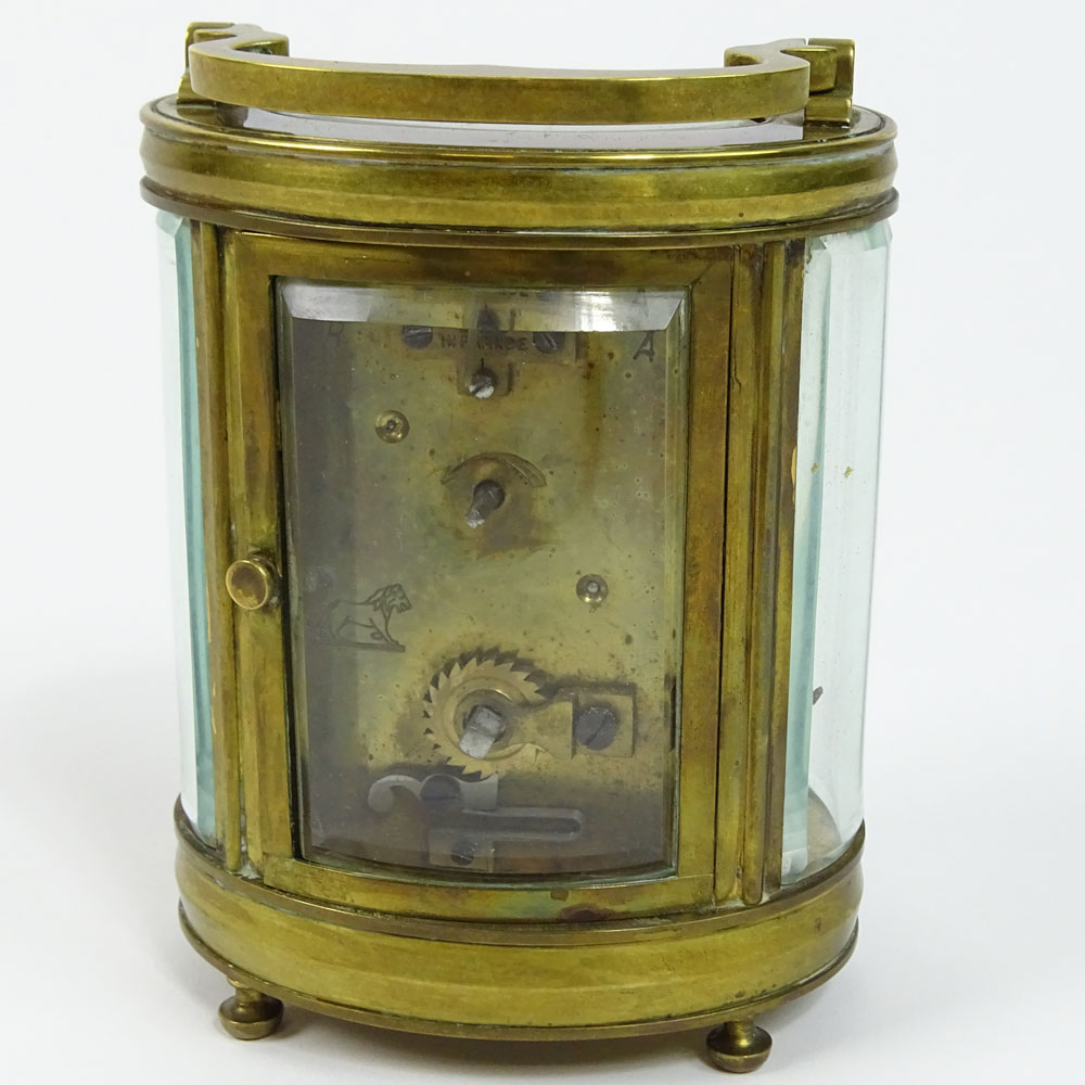 Antique Bronze and Glass Carriage Clock.