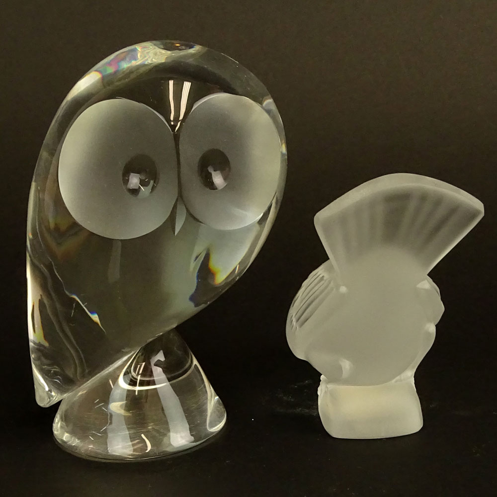 Lot of Two Crystal Bird Figurines.