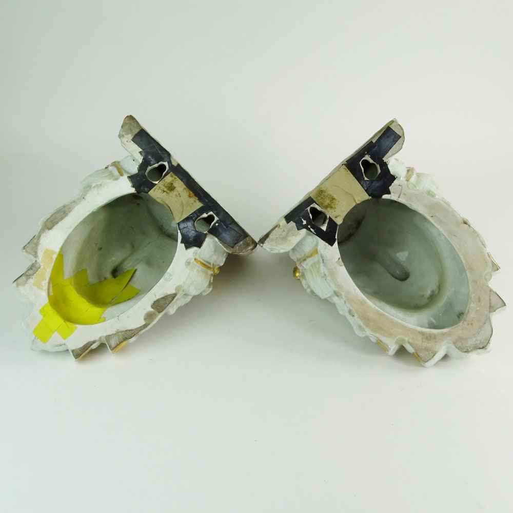 Pair of Modern Figural  Porcelain Wall Brackets.