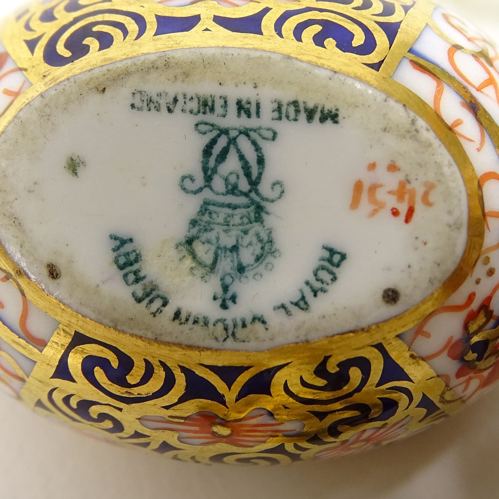 Five (5) Pieces Royal Crown Derby Imari Miniature Tea Set.