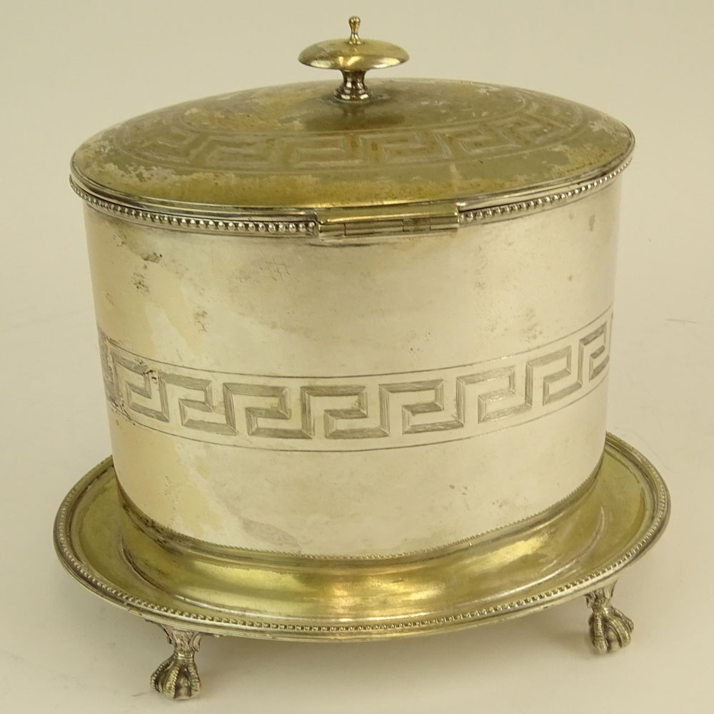 Antique English Silver Plate Biscuit Box.