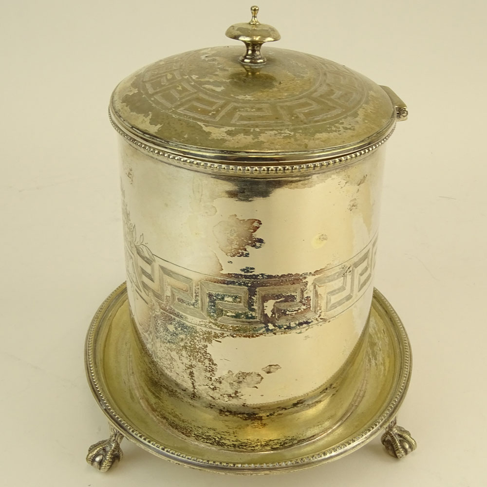 Antique English Silver Plate Biscuit Box.