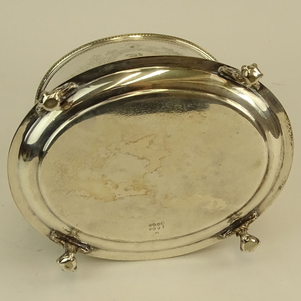 Antique English Silver Plate Biscuit Box.