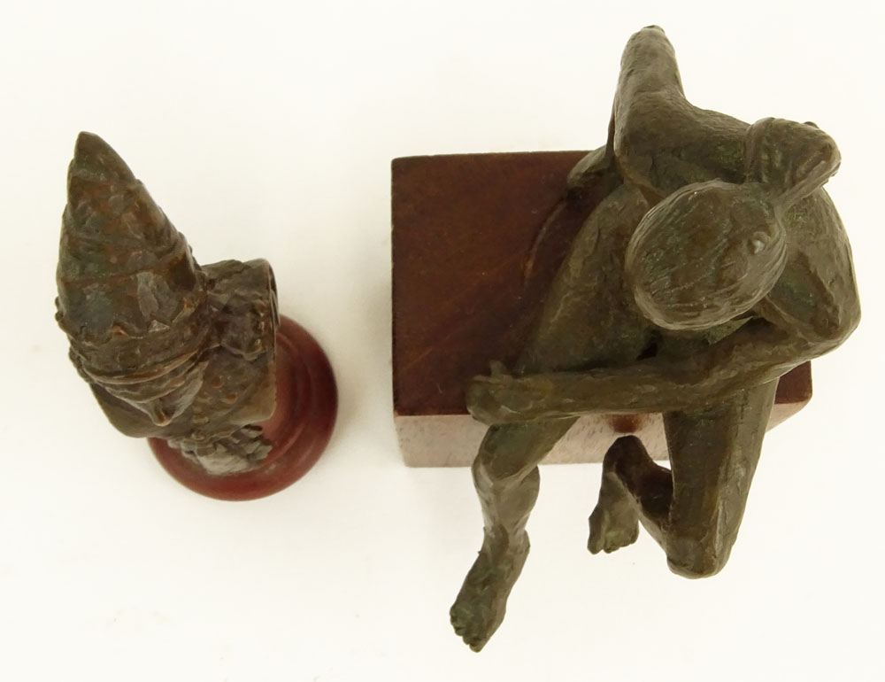 Lot of Two (2) Miniature Bronze Figurines.