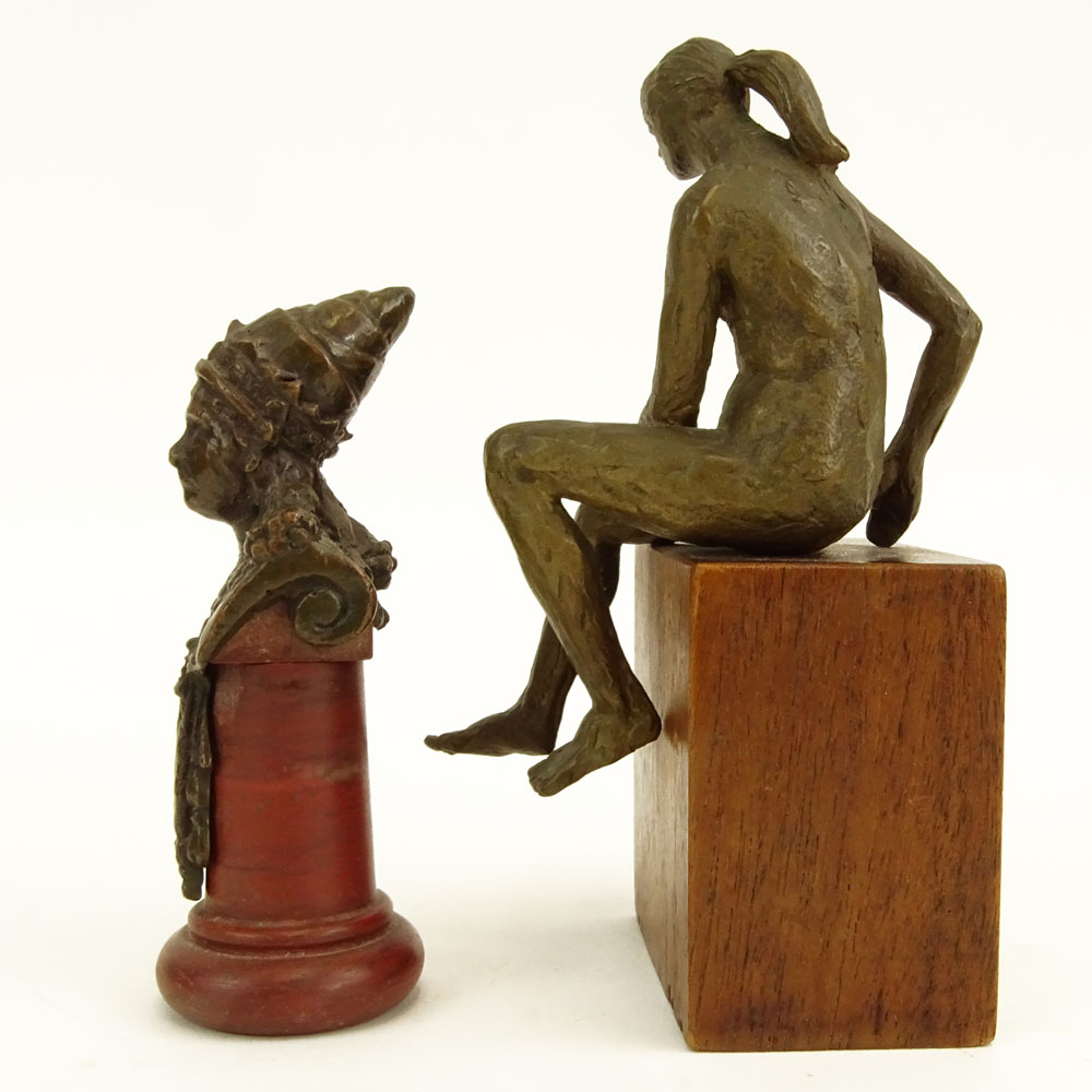 Lot of Two (2) Miniature Bronze Figurines.