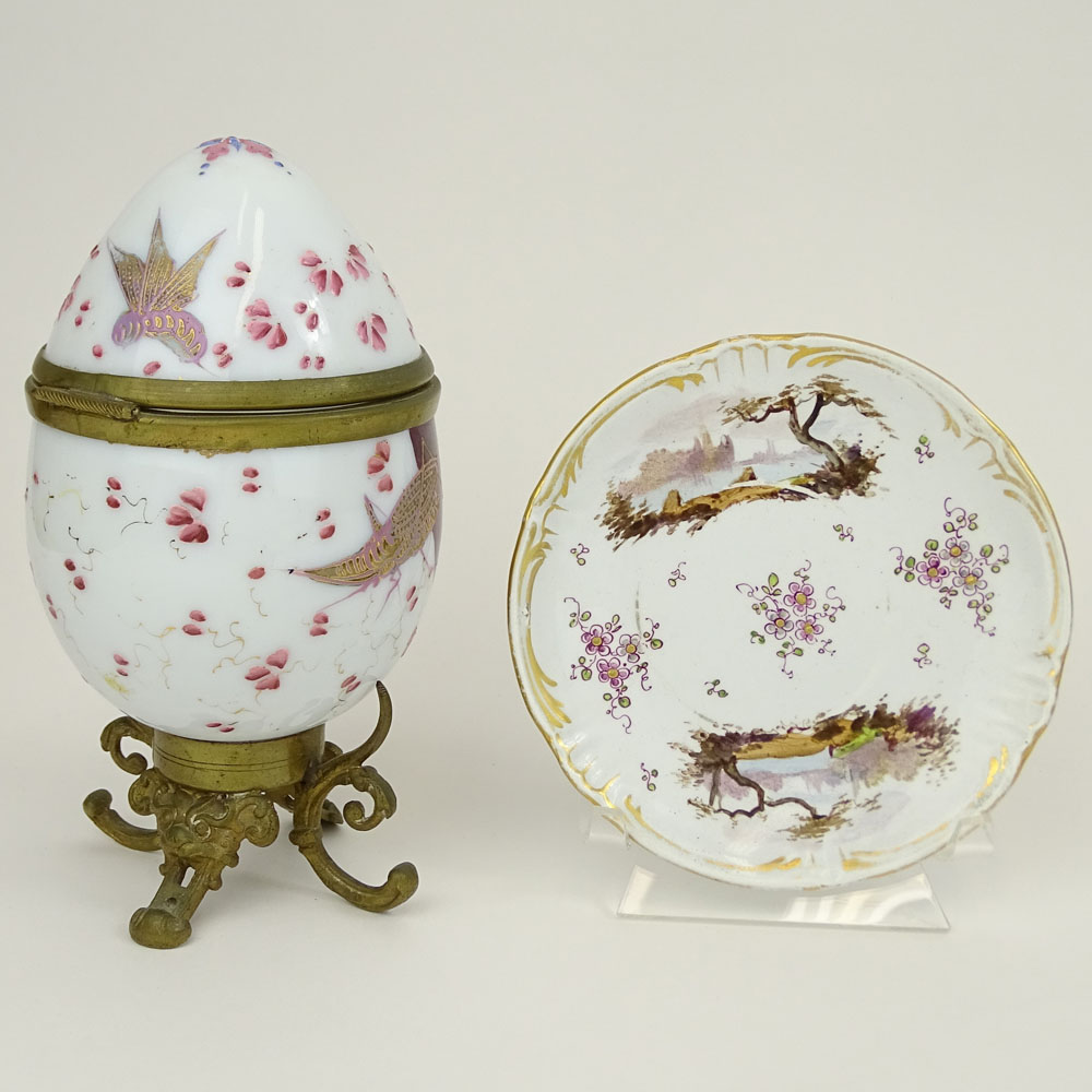 Two Porcelain Chinese Motif Porcelain Items.