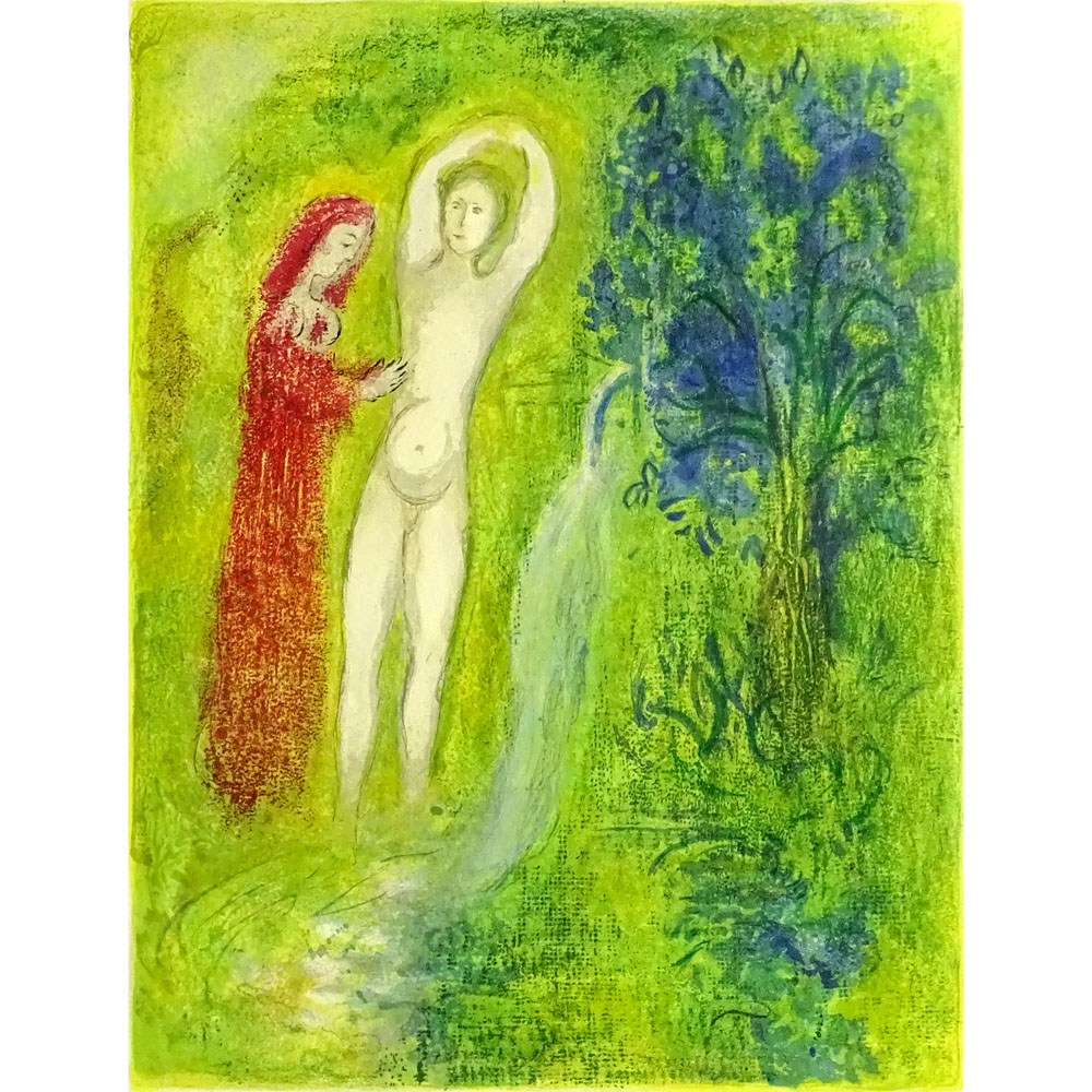 Marc Chagall, French/Russian (1887-1985) Color Lithograph on Arches Paper "Daphnis and Chloe" 