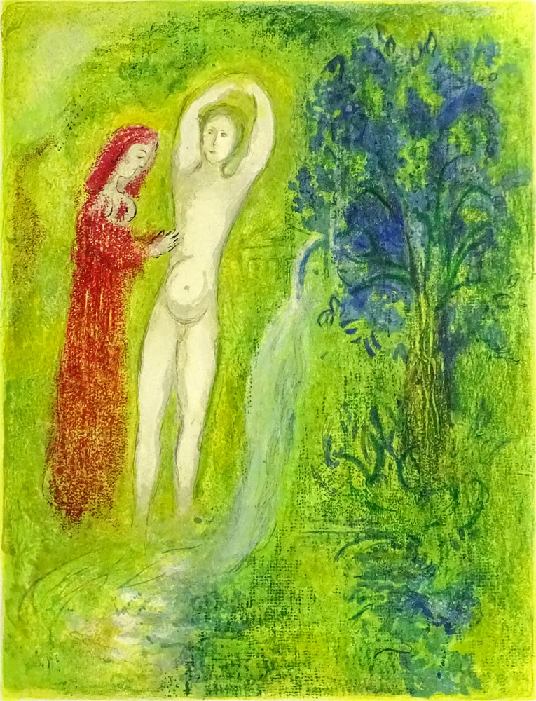 Marc Chagall, French/Russian (1887-1985) Color Lithograph on Arches Paper "Daphnis and Chloe" 