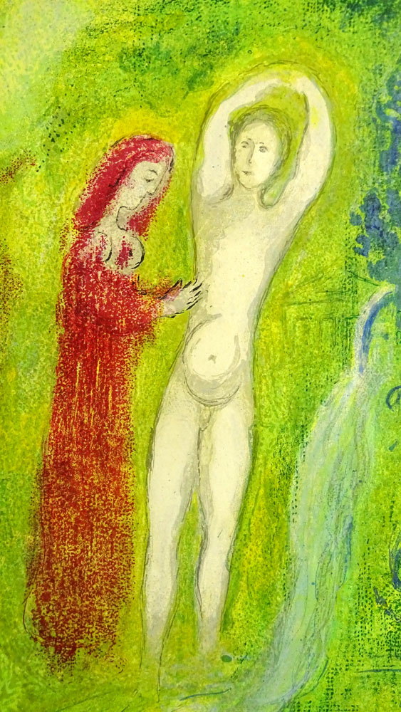 Marc Chagall, French/Russian (1887-1985) Color Lithograph on Arches Paper "Daphnis and Chloe" 