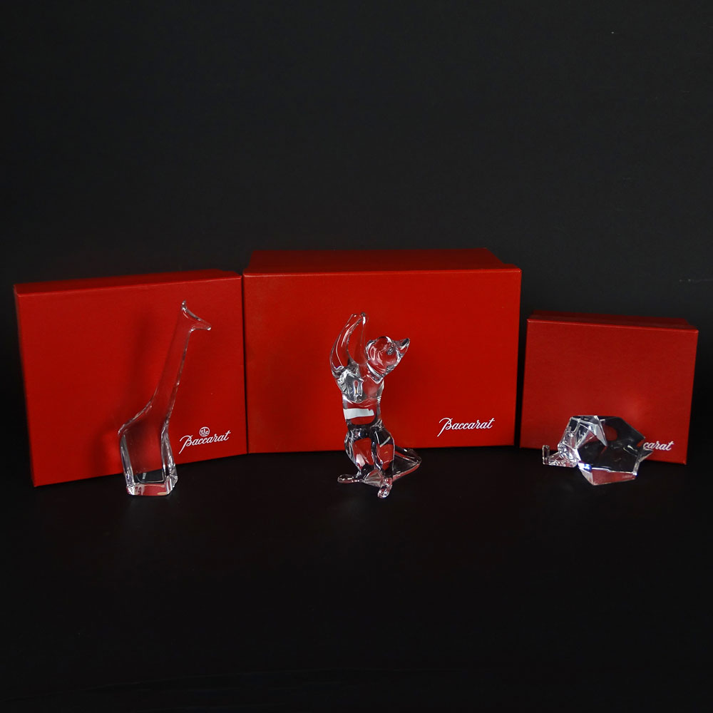 Lot of Three (3) Baccarat Crystal Figurines.