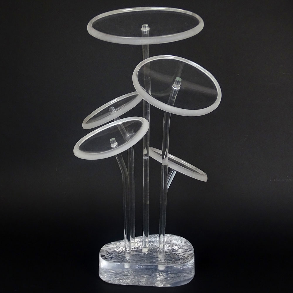 Mid Century Modern Lucite Water Lily Sculpture.