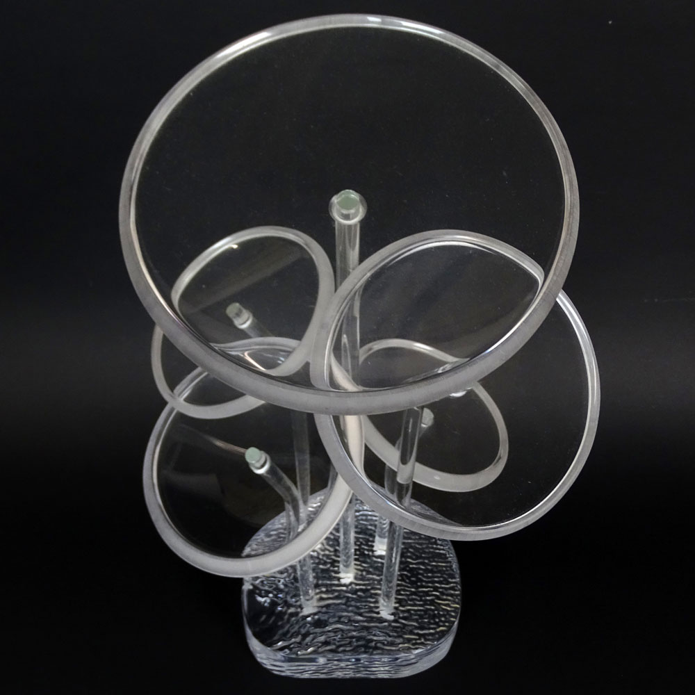 Mid Century Modern Lucite Water Lily Sculpture.