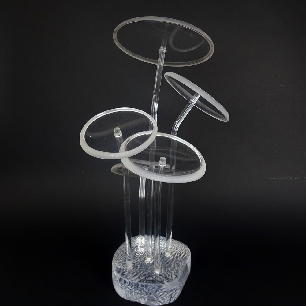 Mid Century Modern Lucite Water Lily Sculpture.