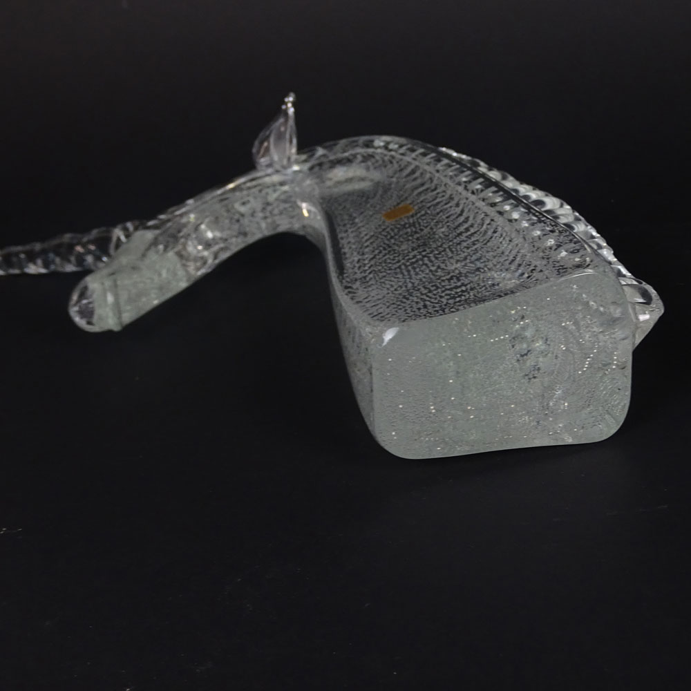 Large Vetri Murano Licio Zanetti Glass Unicorn Sculpture.