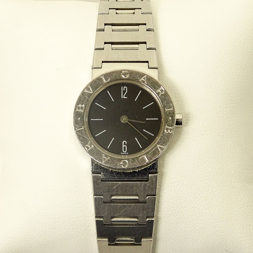 Lady's Bulgari Stainless Steel Quartz Movement Bracelet Watch.