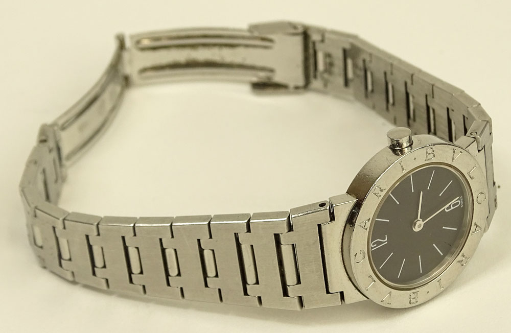 Lady's Bulgari Stainless Steel Quartz Movement Bracelet Watch.