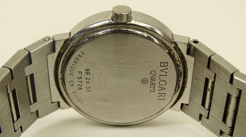 Lady's Bulgari Stainless Steel Quartz Movement Bracelet Watch.