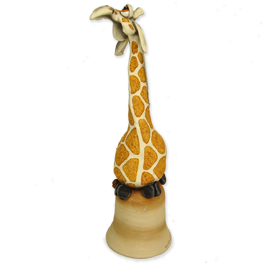 Todd Warner (20th C) Pottery Dinner Bell "Giraffe". 