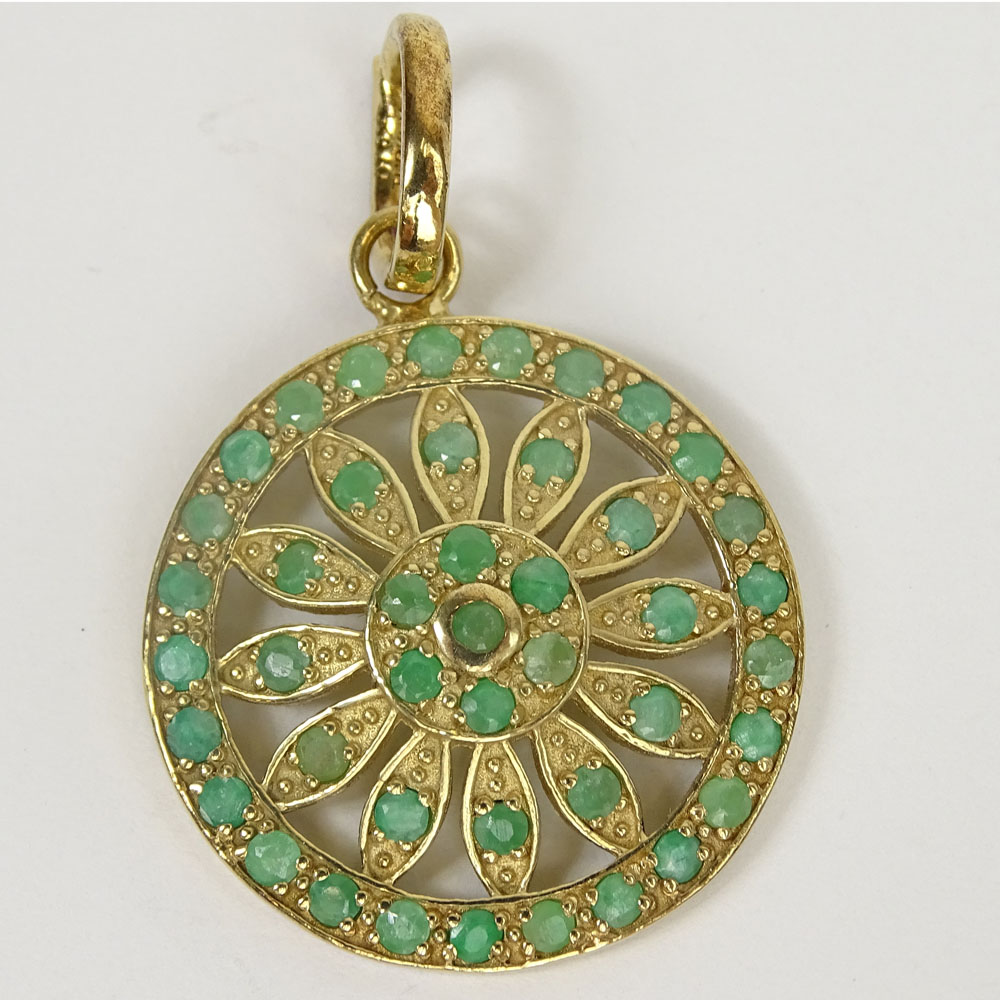 Vintage Emerald and Vermeil Pendant.