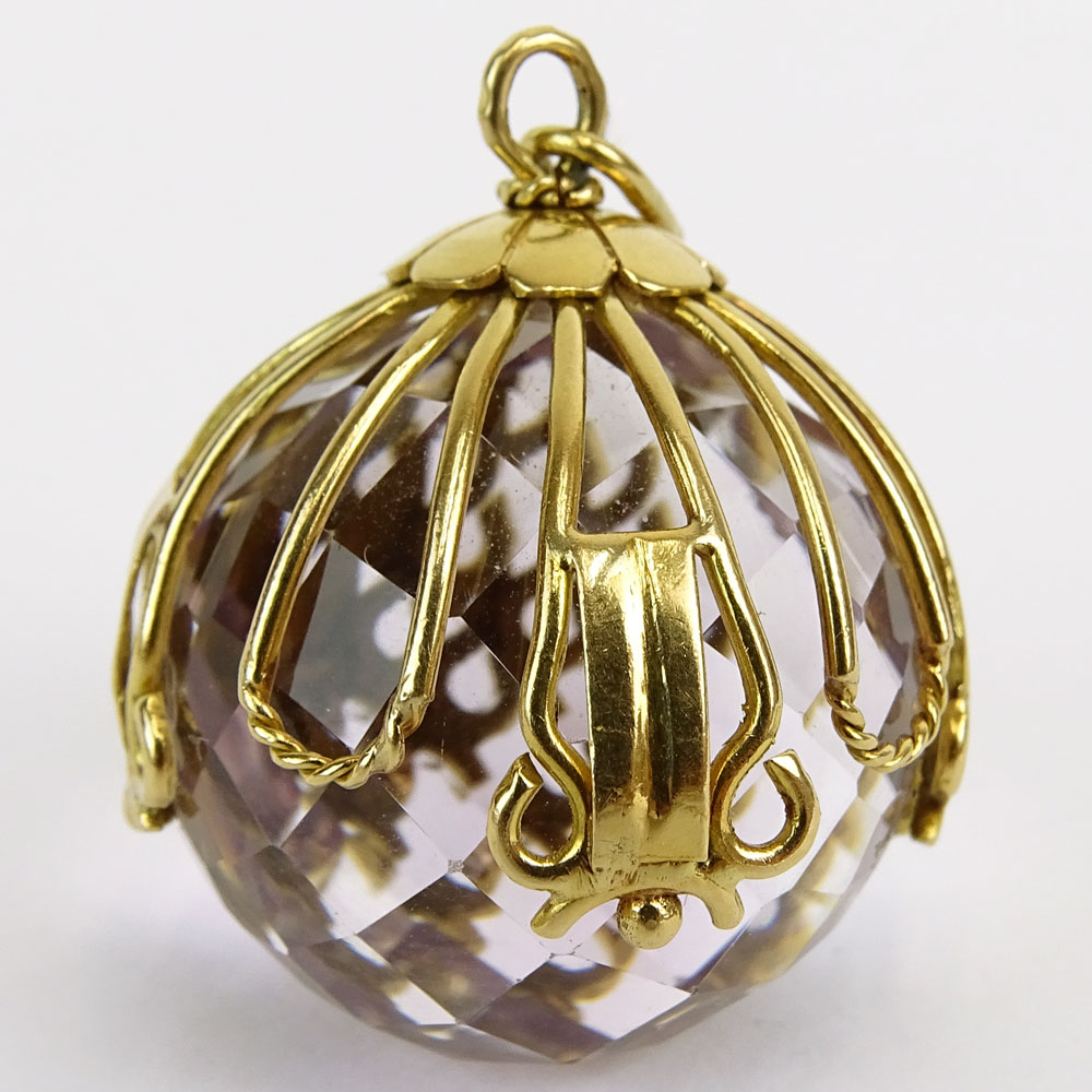 Lady's Vintage 18 Karat Yellow Gold and Briolette Amethyst Pendant.