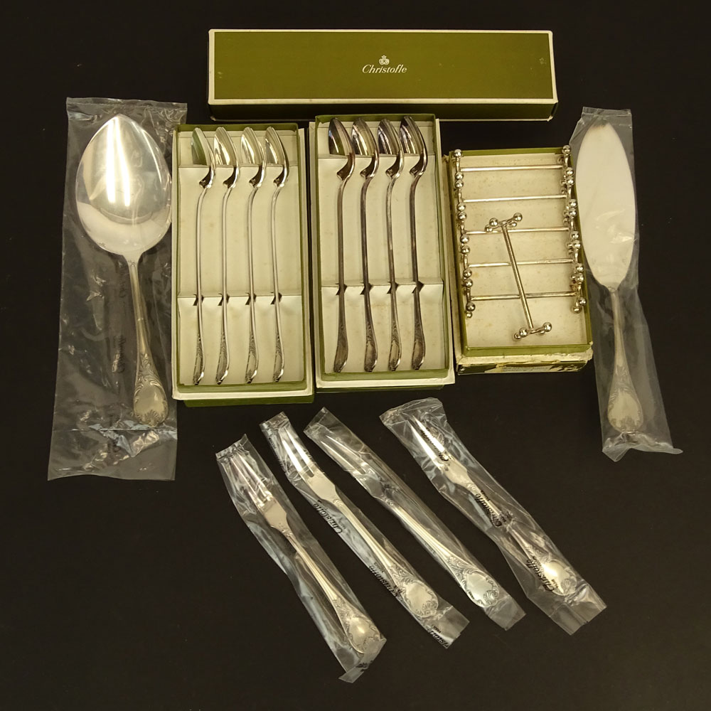 Mixed Lot Christofle "Marly" Silver Plate Utensils & Flatware Accompaniments. 