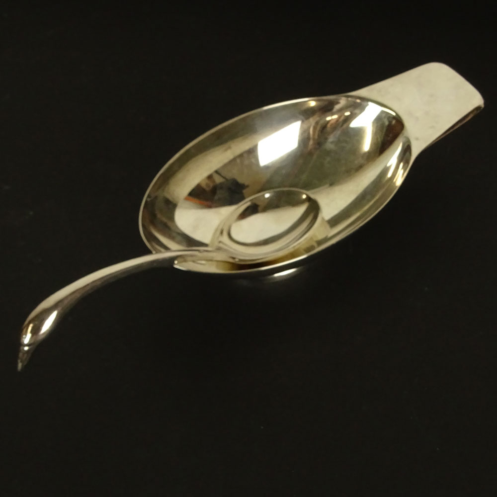 Christofle Gallia Cygne Swan Silver Plate Gravy Boat & Ladle.