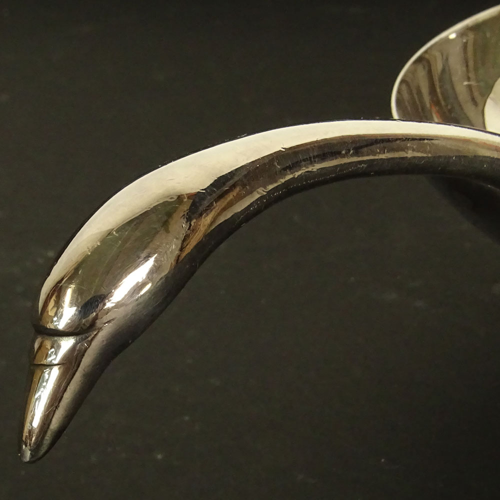 Christofle Gallia Cygne Swan Silver Plate Gravy Boat & Ladle.