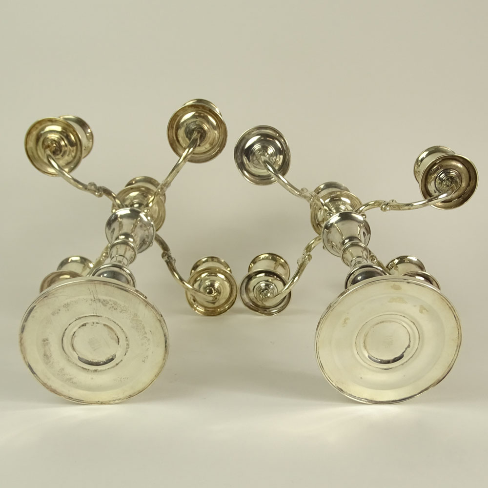 Pair of Gorham Weighted Silver 5 Light Candelabra.