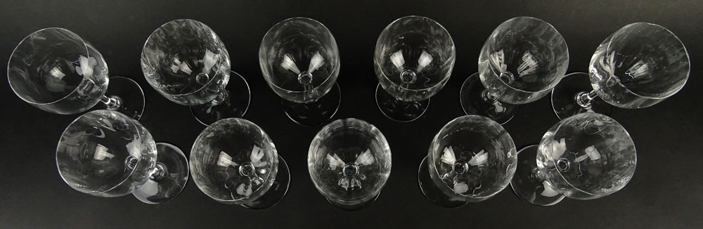 Set of Eleven (11) Baccarat Montaigne-Optic Water Goblets.