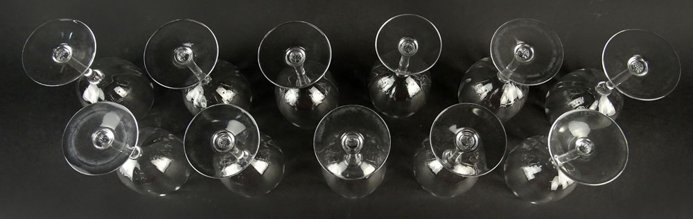 Set of Eleven (11) Baccarat Montaigne-Optic Water Goblets.