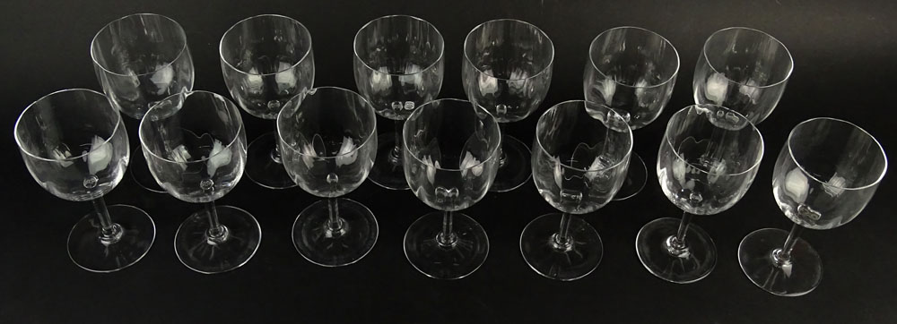 Set of Thirteen (13) Baccarat Montaigne-Optic Tall Water Glasses.