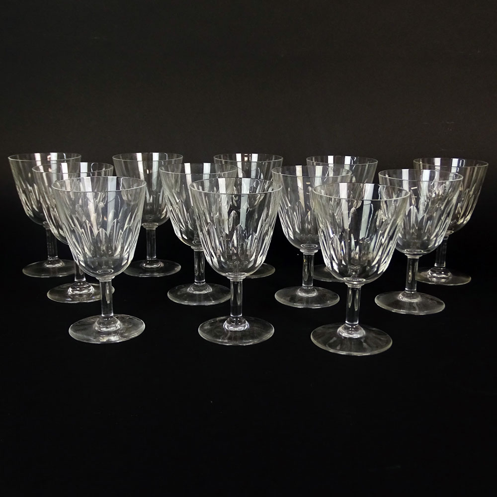 Set of 12 Baccarat Cassino Verre Wine Glasses.