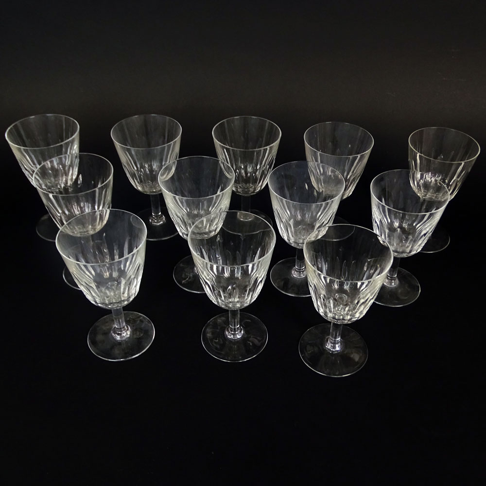 Set of 12 Baccarat Cassino Verre Wine Glasses.