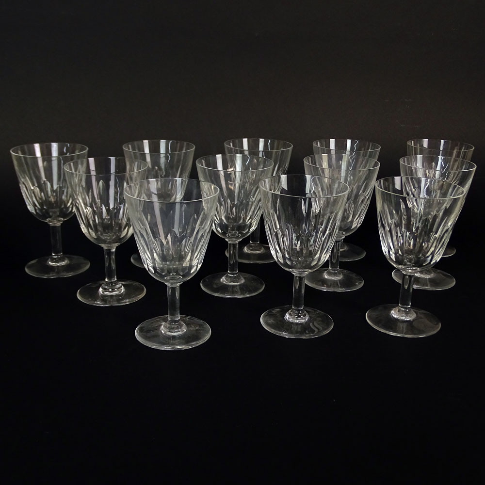 Set of 12 Baccarat Cassino Verre Wine Glasses.