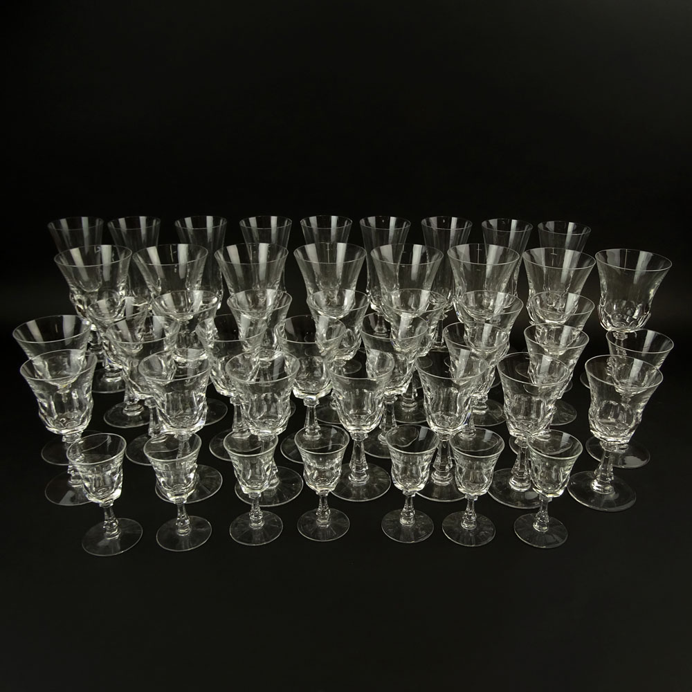 Set of Forty Four (44) Val St Lambert "Senlis" Crystal Glasses. 