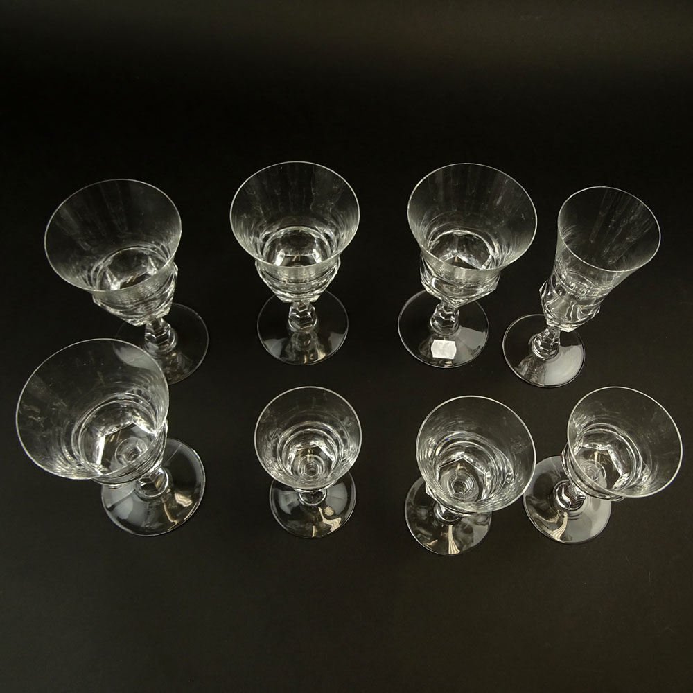 Set of Forty Four (44) Val St Lambert "Senlis" Crystal Glasses. 