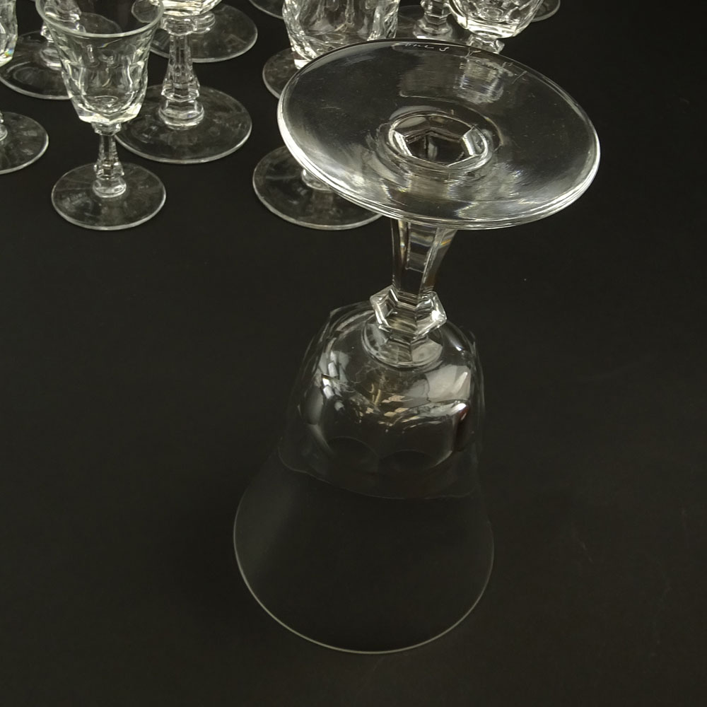 Set of Forty Four (44) Val St Lambert "Senlis" Crystal Glasses. 