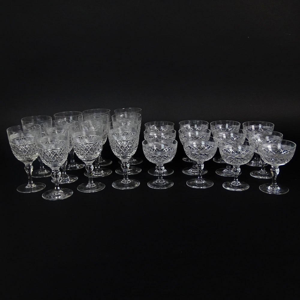 Twenty Three (23) Piece Thomas Webb Crystal Stemware in the Heirloom- Tudor Holbein Pattern